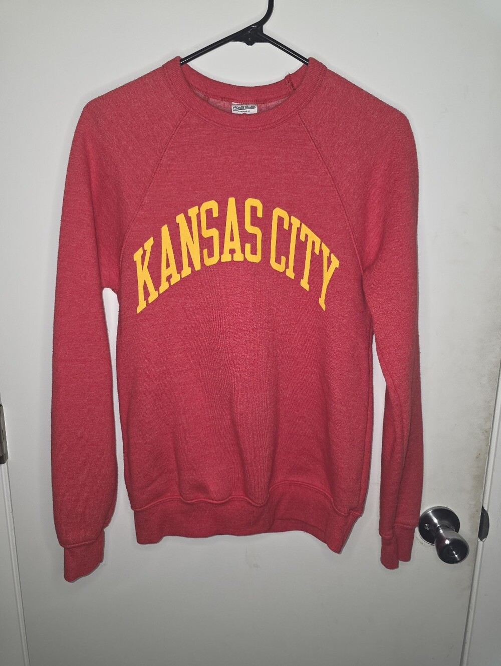 Charlie Hustle Kansas City Crewneck Sweatshirt Red Yellow Size S